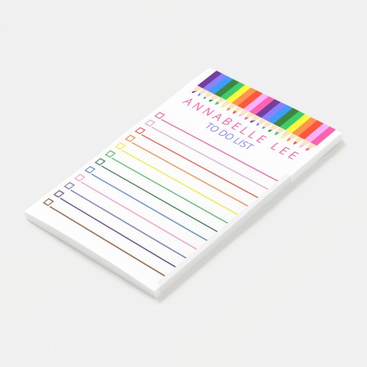 Rainboogpotlood om lijst aan te passen post-it® notes (Schuin)