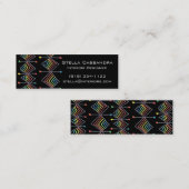 Rainboogprismdiamanten creatief, geometrisch zwart mini visitekaartje (Voorkant / Achterkant)