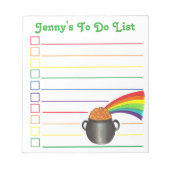 Rainboogpunt van goud, speciaal aangepast om lijst notitieblok (Voorkant)