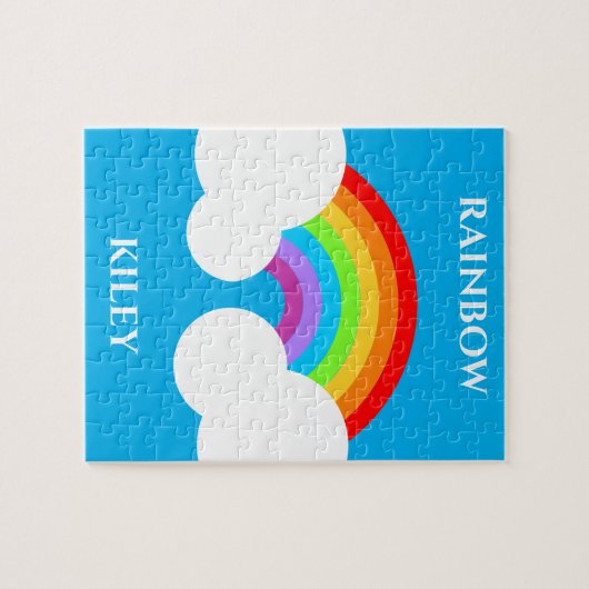 Rainboogpuzzel met de naam van het kind. legpuzzel (Horizontaal)