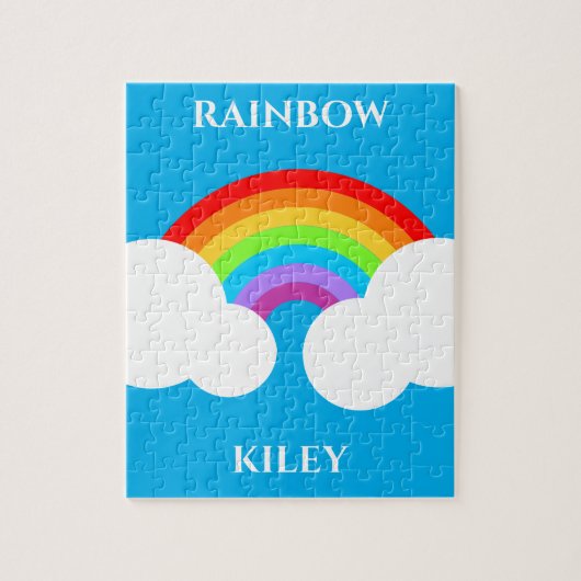 Rainboogpuzzel met de naam van het kind. legpuzzel (Verticaal)