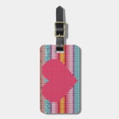 Rainboogretro harten faux wollen valentijn bagagelabel (Voorkant verticaal)