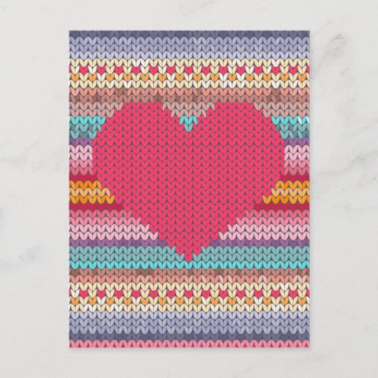 Rainboogretro harten faux wollen valentijn feestdagenkaart (Voorkant)