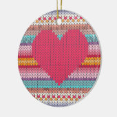 Rainboogretro harten faux wollen valentijn keramisch ornament (Links)