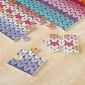 Rainboogretro harten faux wollen valentijn legpuzzel (Zijkant)