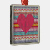 Rainboogretro harten faux wollen valentijn metalen ornament (Rechts)