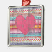 Rainboogretro harten faux wollen valentijn metalen ornament (Links)