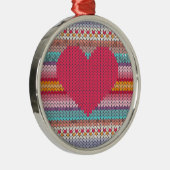 Rainboogretro harten faux wollen valentijn metalen ornament (Rechts)