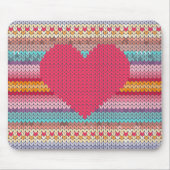 Rainboogretro harten faux wollen valentijn muismat (Voorkant)