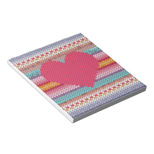 Rainboogretro harten faux wollen valentijn notitieblok (Schuin)