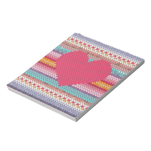 Rainboogretro harten faux wollen valentijn notitieblok (Linkerzijde)