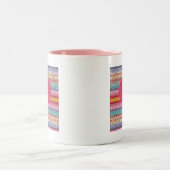 Rainboogretro harten faux wollen valentijn tweekleurige koffiemok (Center)