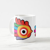 Rainboogrooster met rode kam koffiemok (Voorkant links)
