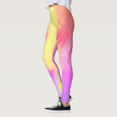 Rainboogroze en gele All-Over-Print Leggings (Links)