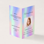 Rainboogroze paarse girale fotografie kaart (Buitenkant)