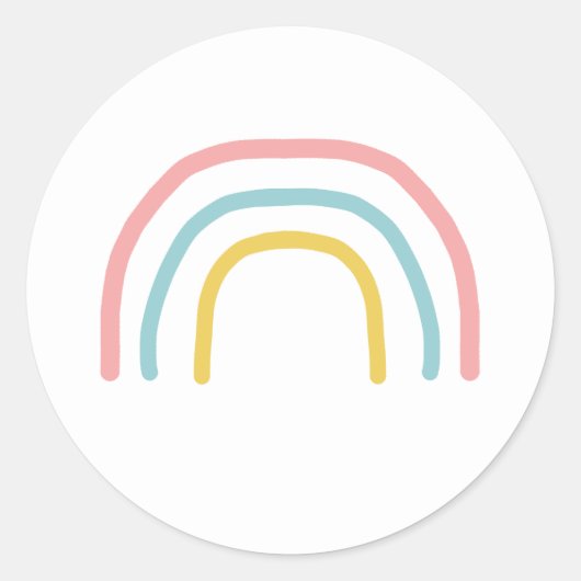 Rainboogroze punaises ronde sticker (Voorkant)