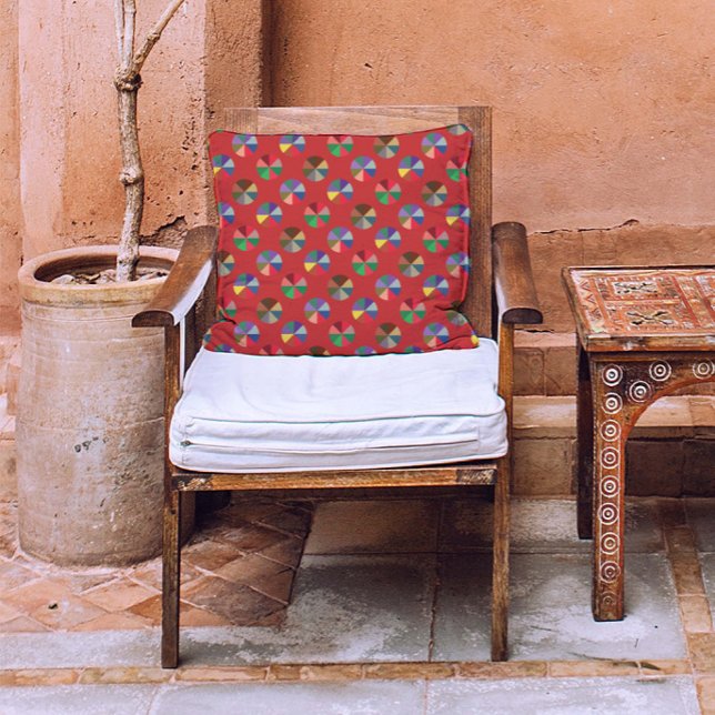 Rainboogruitenpolka-punten - optische illusiekunst buitenkussen (Creator heeft geüpload)