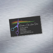 Rainboogschaar Chic Modern Hair Stylist Salon Magnetisch Visitekaartje (Voorbeeld)