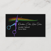 Rainboogschaar Chic Modern Hair Stylist Salon Visitekaartje (Voorkant)