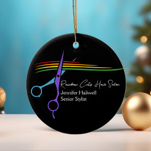 Rainboogschaar Hair Stylist Chic Salon Kerstmis Keramisch Ornament