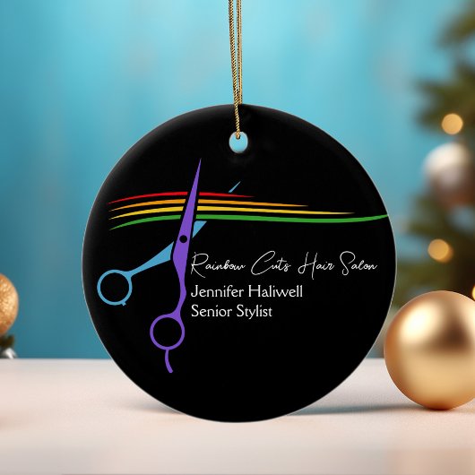 Rainboogschaar Hair Stylist Chic Salon Kerstmis Keramisch Ornament