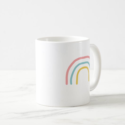 Rainboogschilderende Mok voor kunstkoffie (Voorkant rechts)