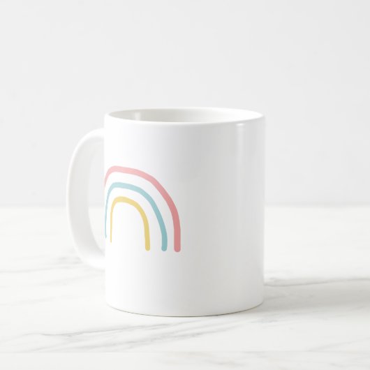 Rainboogschilderende Mok voor kunstkoffie (Voorkant links)
