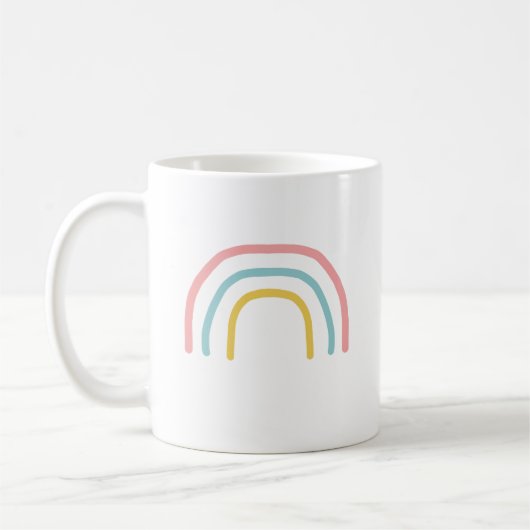 Rainboogschilderende Mok voor kunstkoffie (Links)