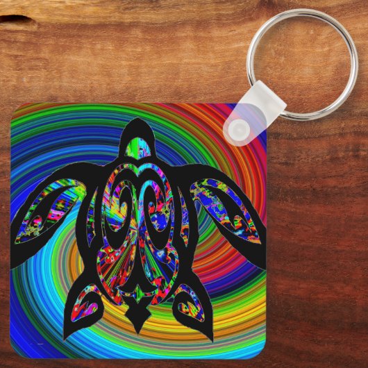 Rainboogschildpad Sleutelhanger (Achterkant)