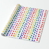 RainboogSnoep Stippen op wit Cadeaupapier (Uitgerold)