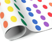 RainboogSnoep Stippen op wit Cadeaupapier (Rol Hoek)