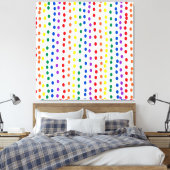 RainboogSnoep Stippen op wit Canvas Afdruk (Insitu (Slaapkamer))