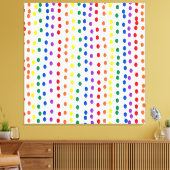 RainboogSnoep Stippen op wit Canvas Afdruk (Insitu (Woonkamer))