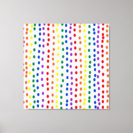 RainboogSnoep Stippen op wit Canvas Afdruk