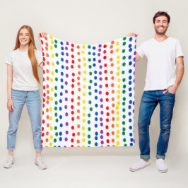 RainboogSnoep Stippen op wit Fleece Deken