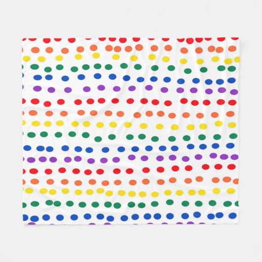 RainboogSnoep Stippen op wit Fleece Deken (Voorkant (Horizontaal))
