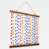 RainboogSnoep Stippen op wit Hangend Wandkleed (Gebogen)