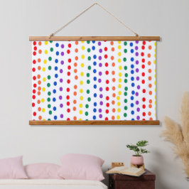 RainboogSnoep Stippen op wit Hangend Wandkleed