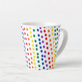 RainboogSnoep Stippen op wit Latte Mok (Rechterhoek)