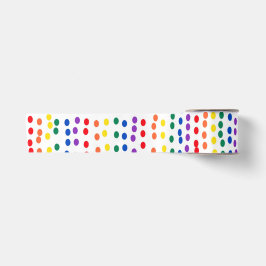 RainboogSnoep Stippen op wit Satijnen Lint