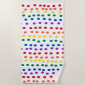 RainboogSnoep Stippen op wit Strandlaken (Voorkant)