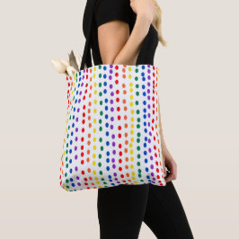 RainboogSnoep Stippen op wit Tote Bag