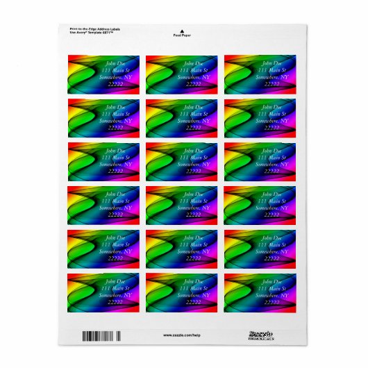 Rainboogspectrum Abstract Etiket (Full Sheet)
