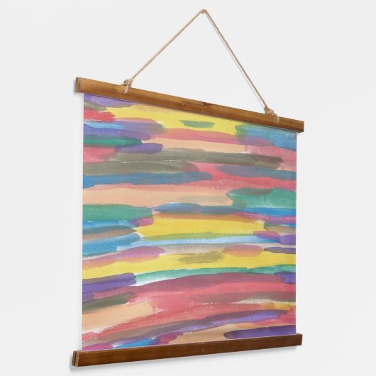 Rainboogspectrum Abstract Hangend Wandkleed (Gebogen)