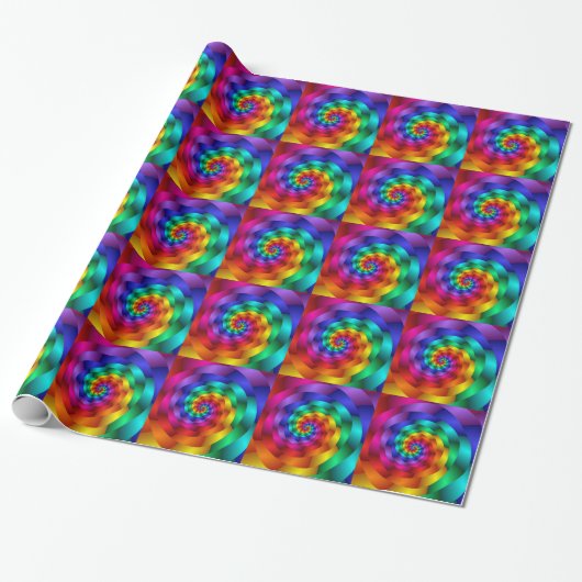 Rainboogspiraaltjes Gift Wrapping Paper Cadeaupapier (Uitgerold)