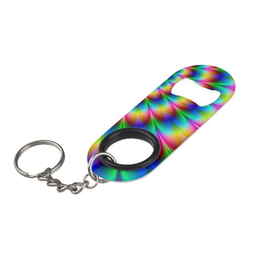 Rainboogspiraalvormige optische illusie mini flessenopener (Voorkant Gekanteld)