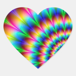 Rainboogspiraalvormige optische verlichting hart sticker
