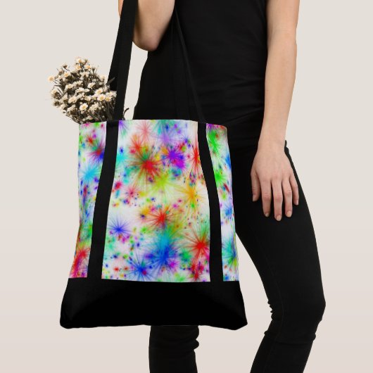 Rainboogstarbursts canvas tas (Dichtbij)
