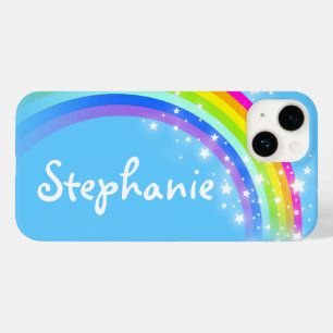 Rainboogstarry sky blue name Case-Mate iPhone 14 hoesje