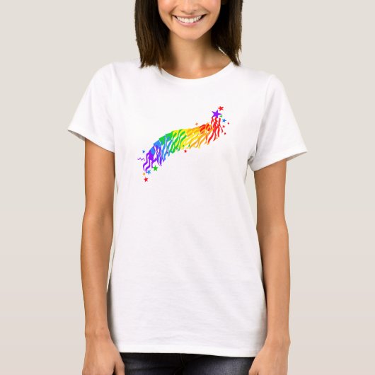 Rainboogstars en streamers t-shirt (Voorkant)